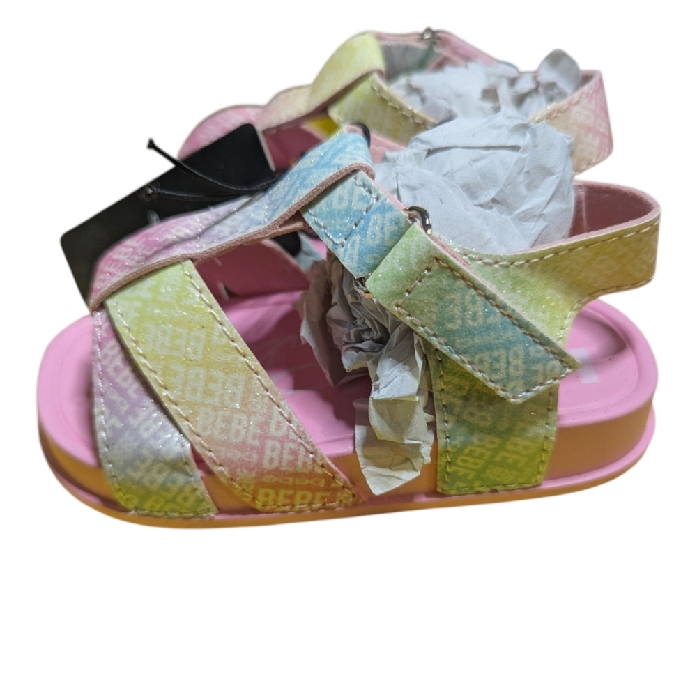 Bebe Baby Girl Sandals Sz 7/8  Straps Pink